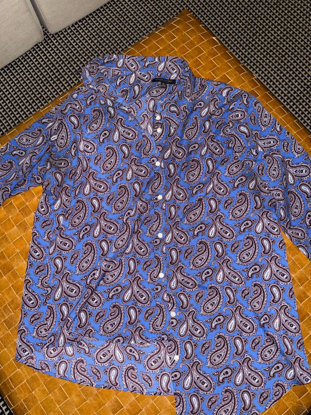 Blue Paisley Silk Blouse